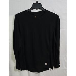 Carhartt Force Mens XL Black Long Sleeve Crew Neck Reg Fit Thermal Logo